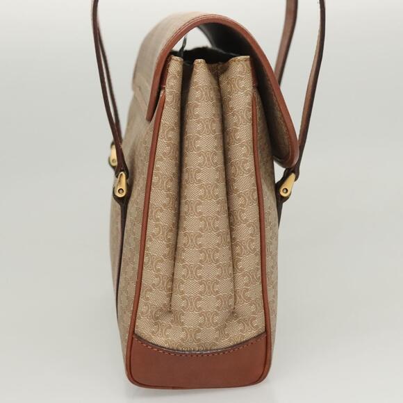 CELINE Macadam Canvas Hand Bag Beige Gold - Picture 5 of 13